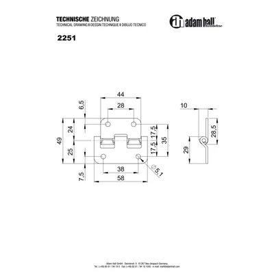 Adam Hall 2251 zsanér