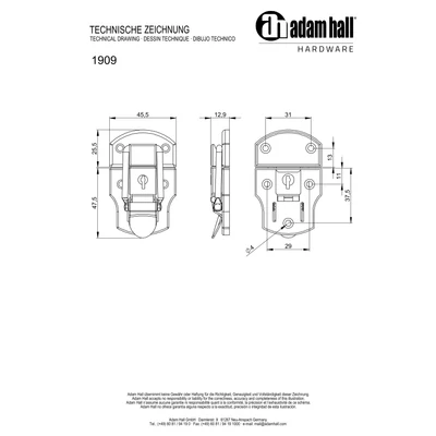 Adam Hall 1909 táskazár
