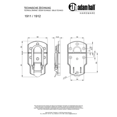 Adam Hall 1911 táskazár