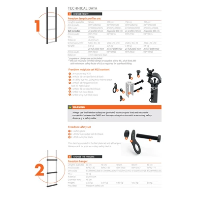 Admiral Staging RIPFZT57 vízszintes függesztő cső, 60 cm