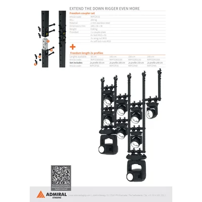 Admiral Staging RIPFZT57 vízszintes függesztő cső, 60 cm