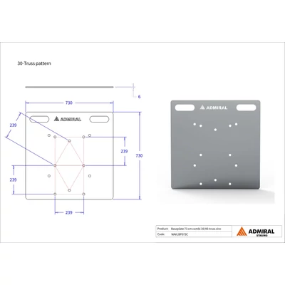 Admiral Staging WAVLBP073C acél talp, 30-as és 40-es hídelemekhez
