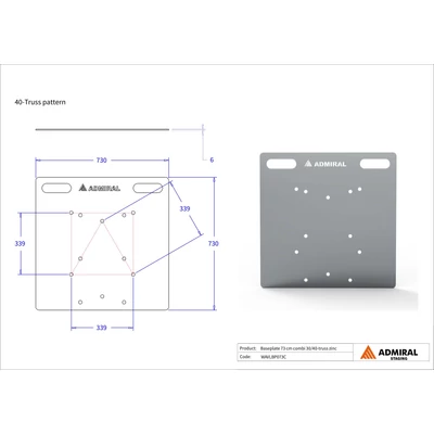 Admiral Staging WAVLBP073C acél talp, 30-as és 40-es hídelemekhez