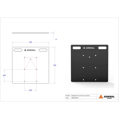 Admiral Staging WAVLBP073H acél talp, 30-as hídelemekhez