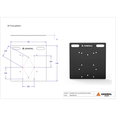 Admiral Staging WAVLBP073K acél talp, 30-as és 40-es hídelemekhez